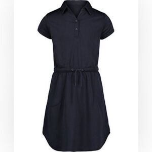 Nautica Big Girls Uniform Drawstring Performance Dress in Navy Blue Size XL
